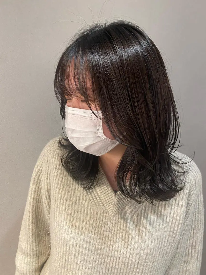 ミディアム カラー unopulir 景山　凌のヘアスタイル