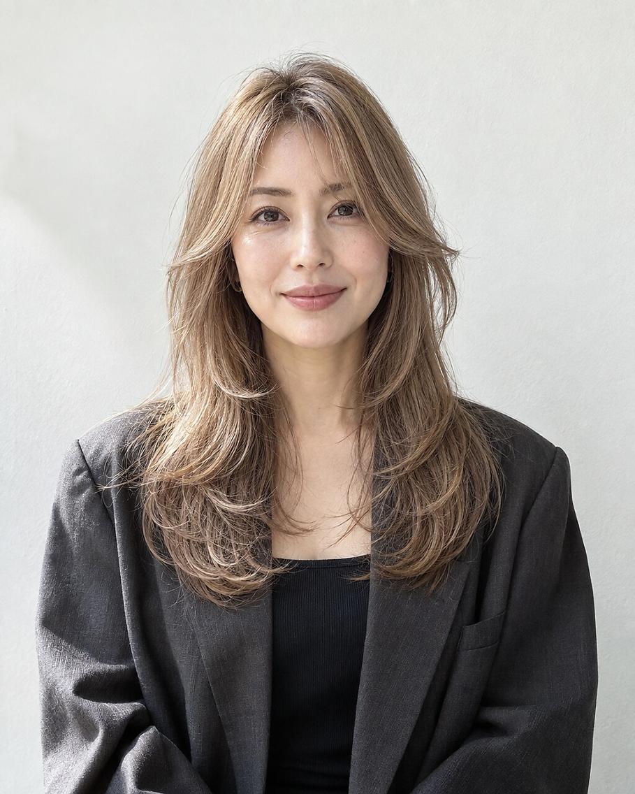 セミロング ヘアカラー SUZUKA ❤︎.*のヘアスタイル