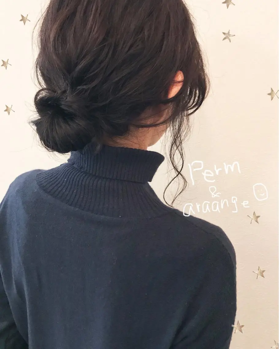 ミディアム パーマ ミディアムパーマ 市川 千夏のヘアスタイル