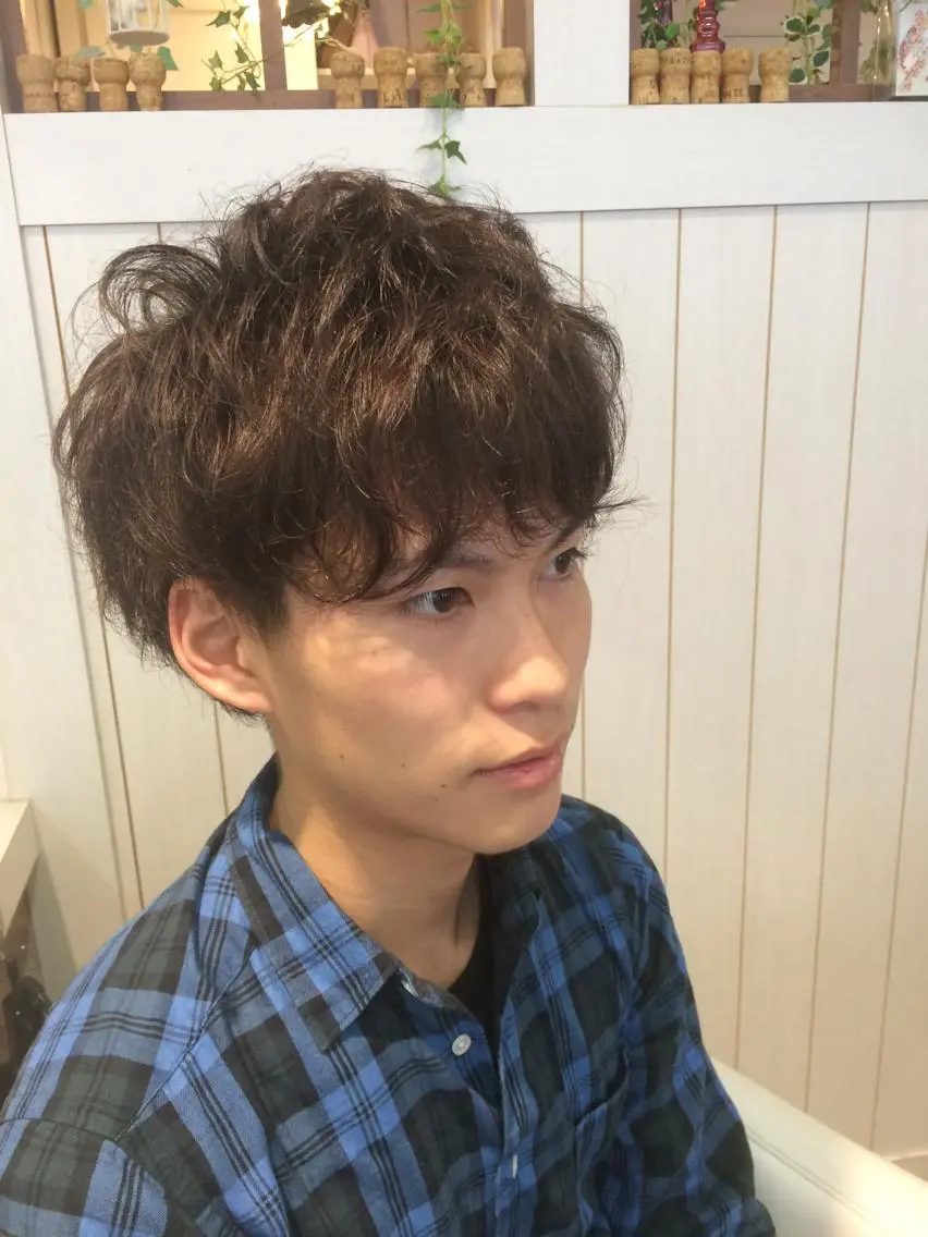 ショート カラー パーマ メンズ カット パーマ Bianca 代表 硲 貴亮【東武練馬】のヘアスタイル