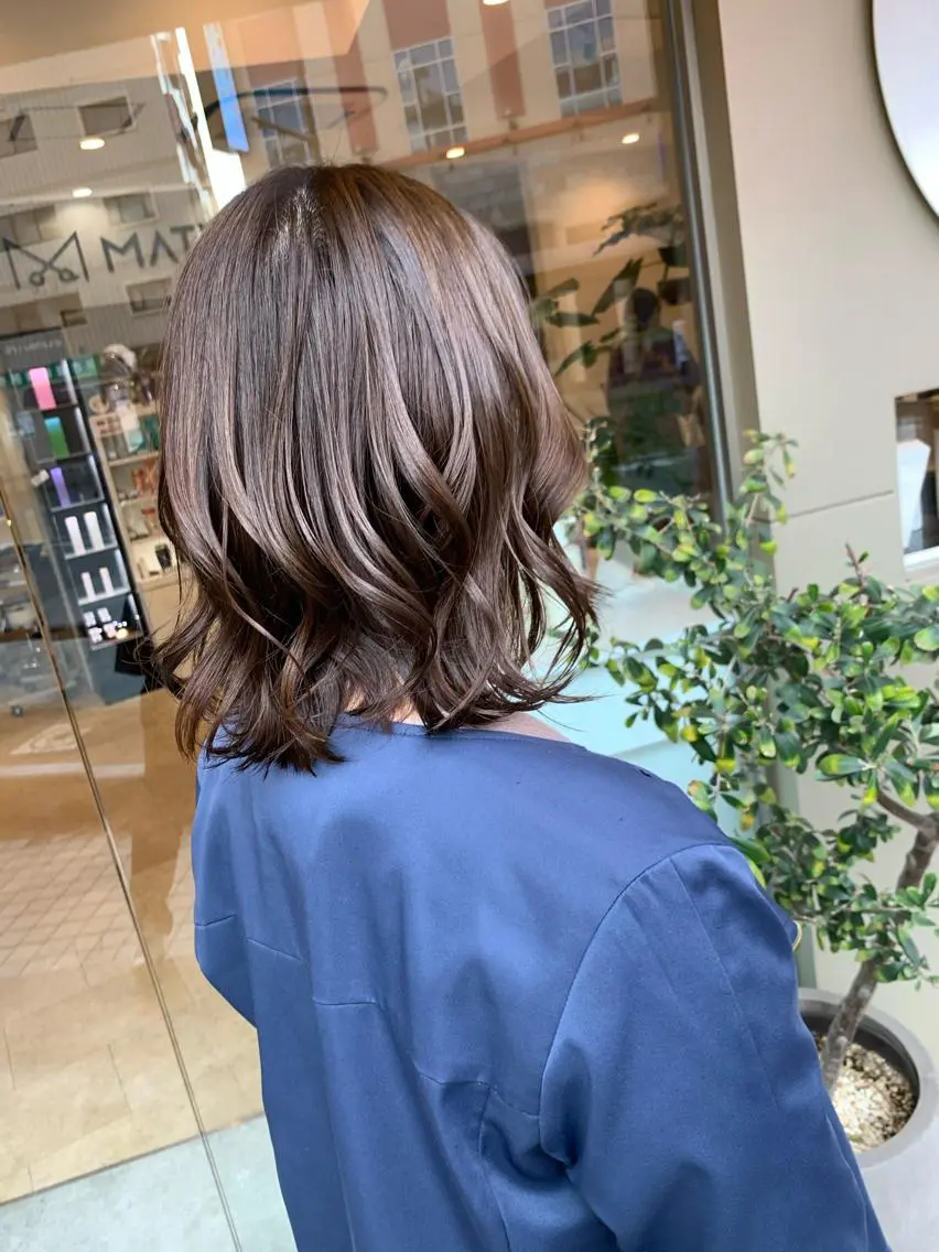 ミディアム カラー 💎髪質改善/縮毛 矯正💎メンズパーマのヘアスタイル