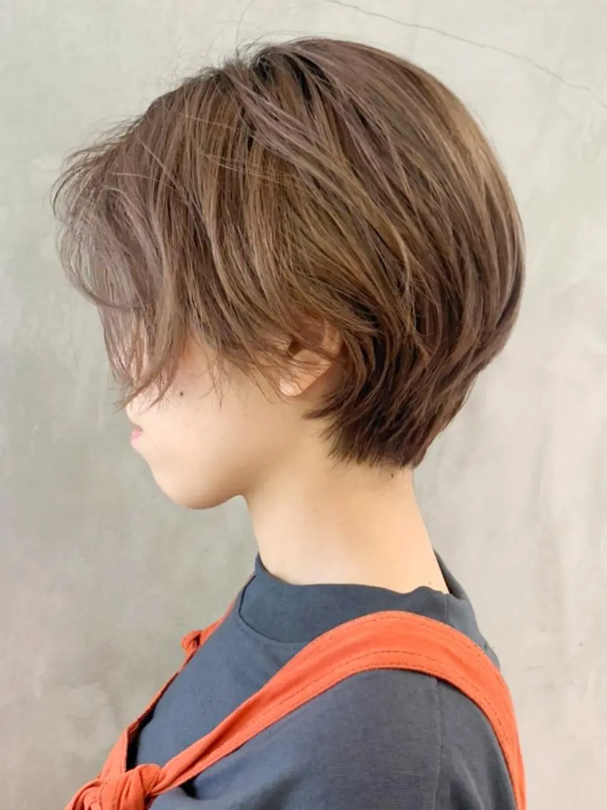 ショート カラー パーマ ヘアアレンジ グレージュ ショートヘア ITbyALBUM 中野店のヘアスタイル