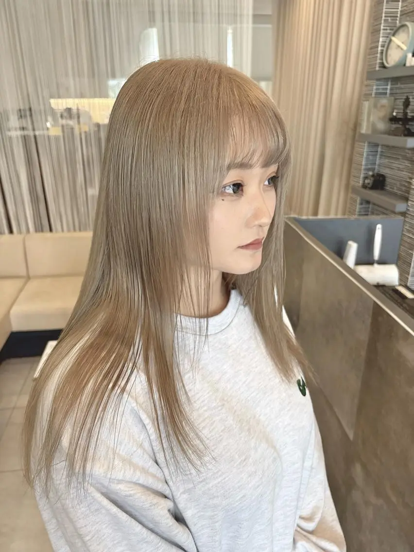 ロング カラー カット ヘアカラー トリートメント lafit ラフィット 下大利のヘアスタイル