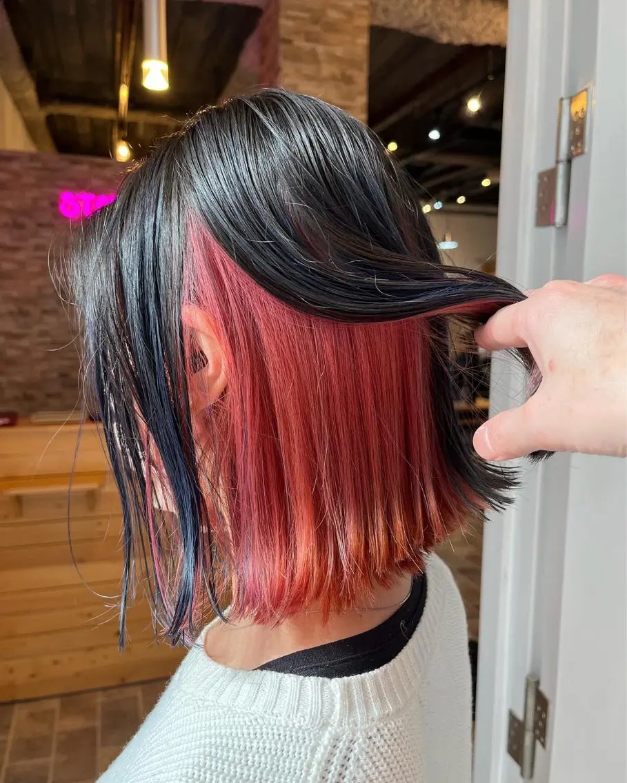 ミディアム カラー ヘアカラー&縮毛矯正 STAR☆RIVERのヘアスタイル