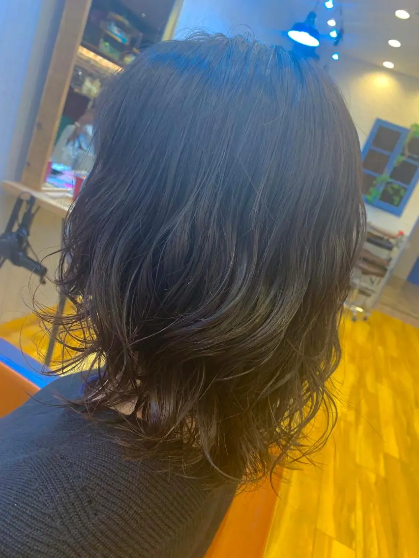 ミディアム パーマ ミディアムパーマ ニュアンスパーマ ♡ yumaのヘアスタイル
