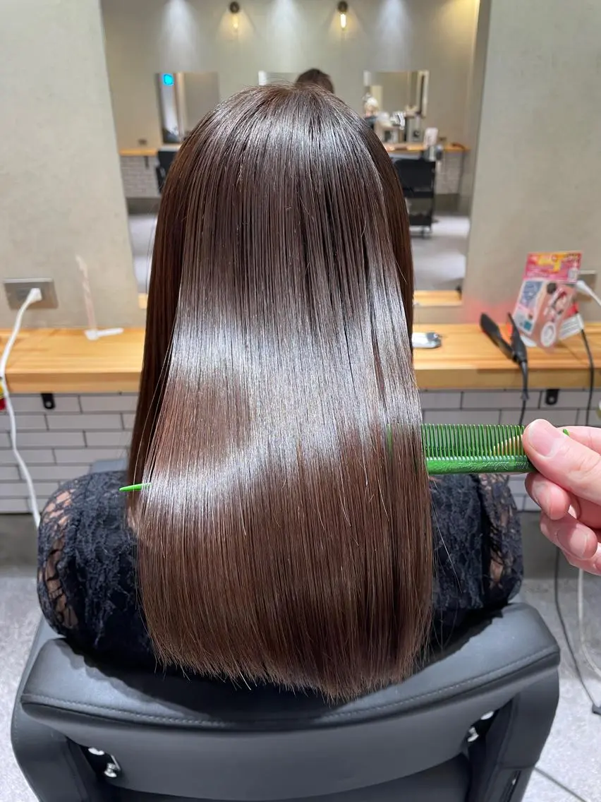 ミディアム 酸性ストレート 縮毛矯正 トリートメント stylist YUTOのヘアスタイル