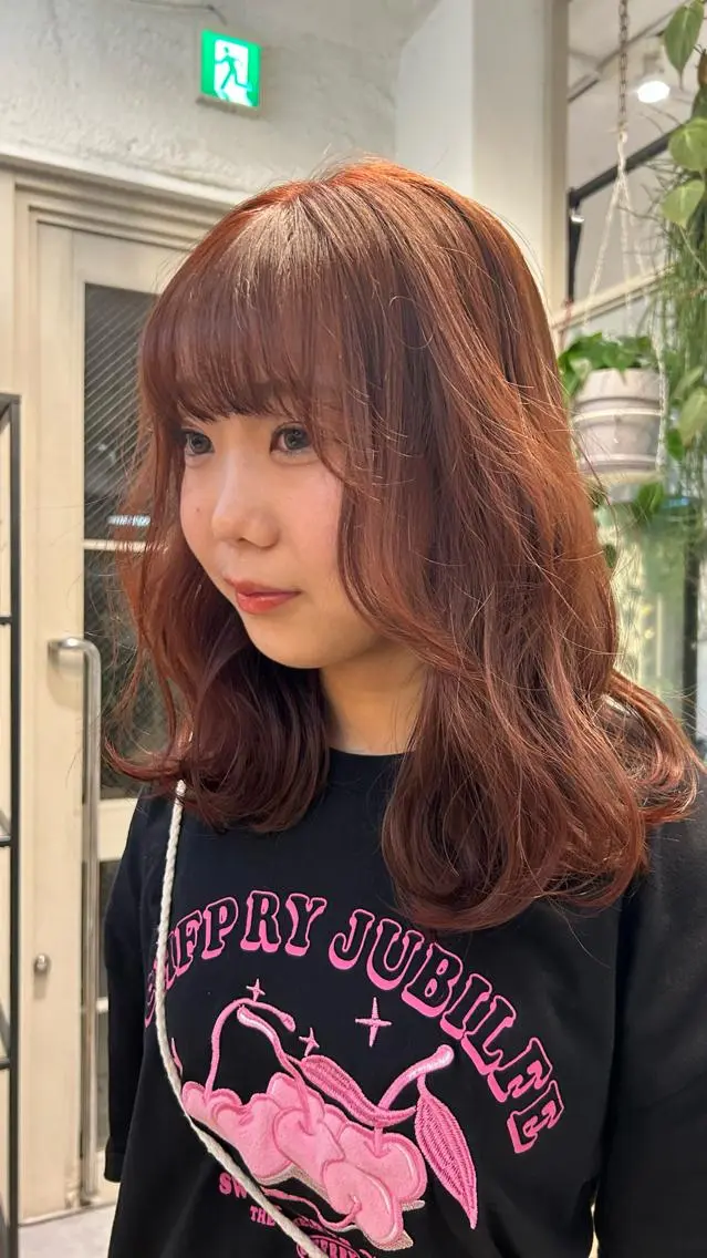 ミディアム カラー オレンジ ピンクカラー ヘアカラー ❕マンツーマン施術❕ 🍊Moemiのヘアスタイル