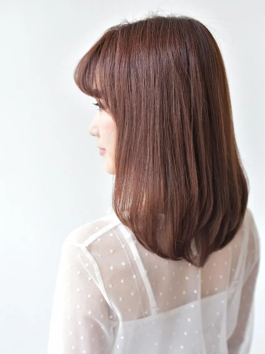 ミディアム 豊中駅3分eha レッスンモデルのヘアスタイル