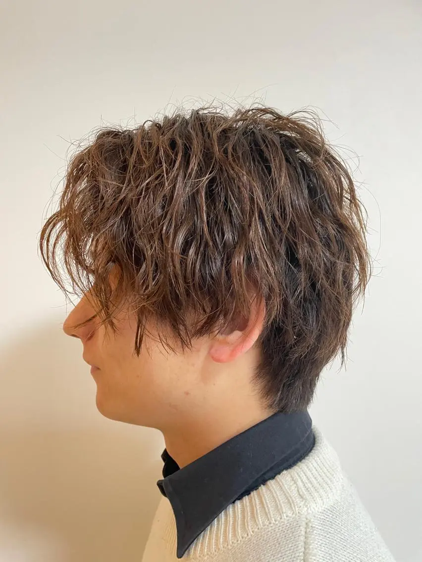 ショート パーマ メンズ カット パーマ トリートメント 🌙19時以降通える メンズ専門 コーダイのヘアスタイル