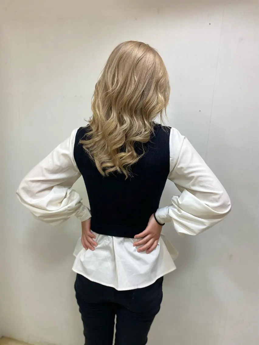 セミロング カラー パーマ ヘアアレンジ メンズ キッズ ネイル マツエク・マツパ アイブロウ ヘアカラー トリートメント 🧡可愛い色落ち🧡 ハイトーン特化🧡のヘアスタイル