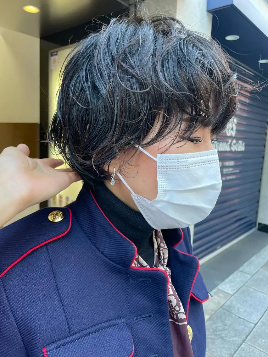 ショート パーマ かねやす ゆなのヘアスタイル