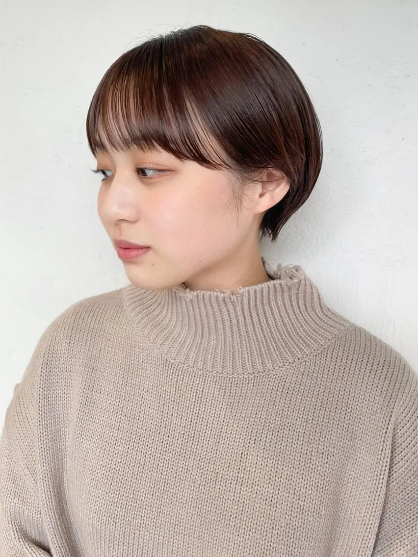 ショート カラー パーマ ヘアアレンジ ショートヘア ITbyALBUM 藤沢店のヘアスタイル