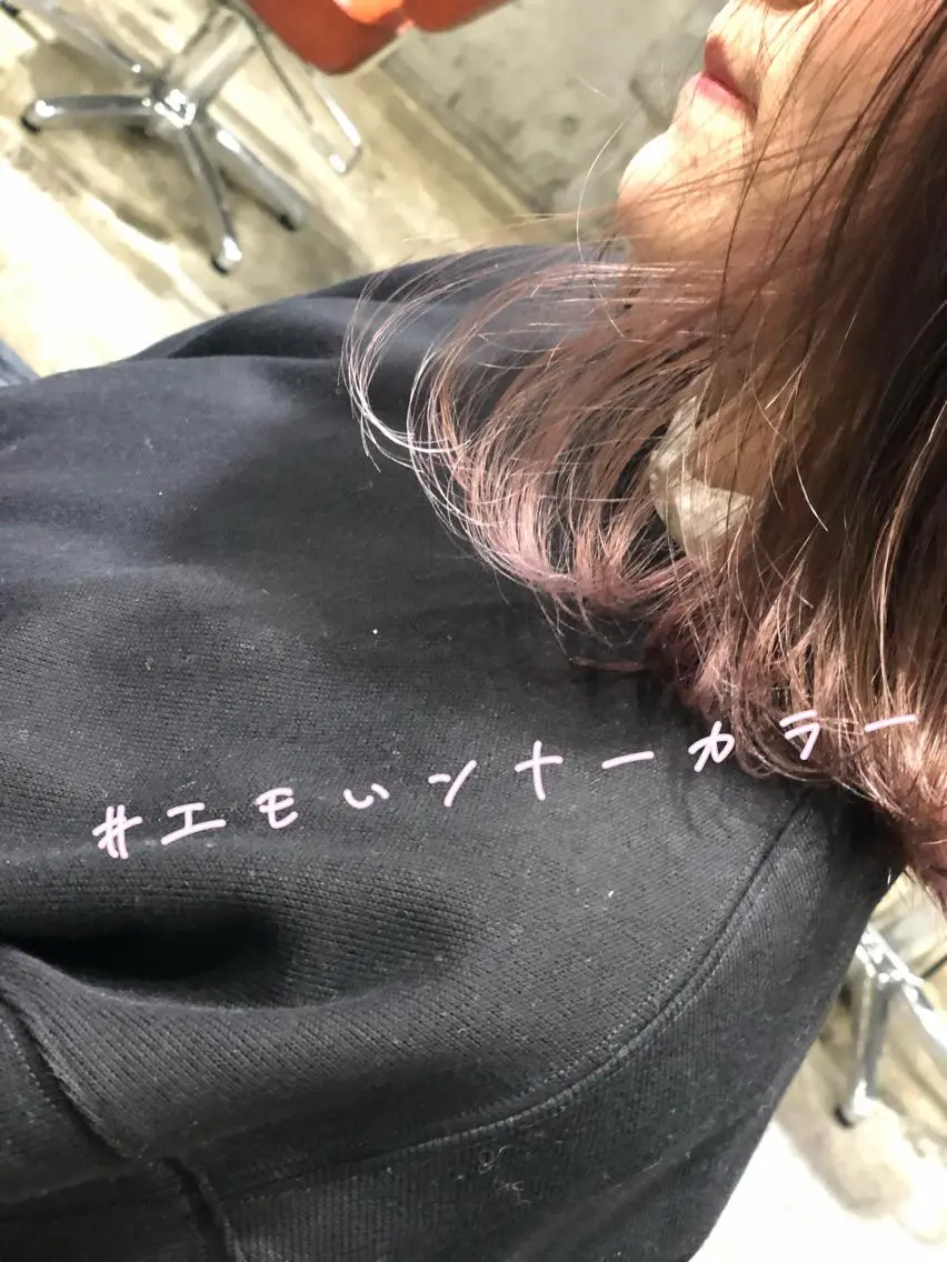 セミロング カラー ピンクカラー 北條 優輝のヘアスタイル