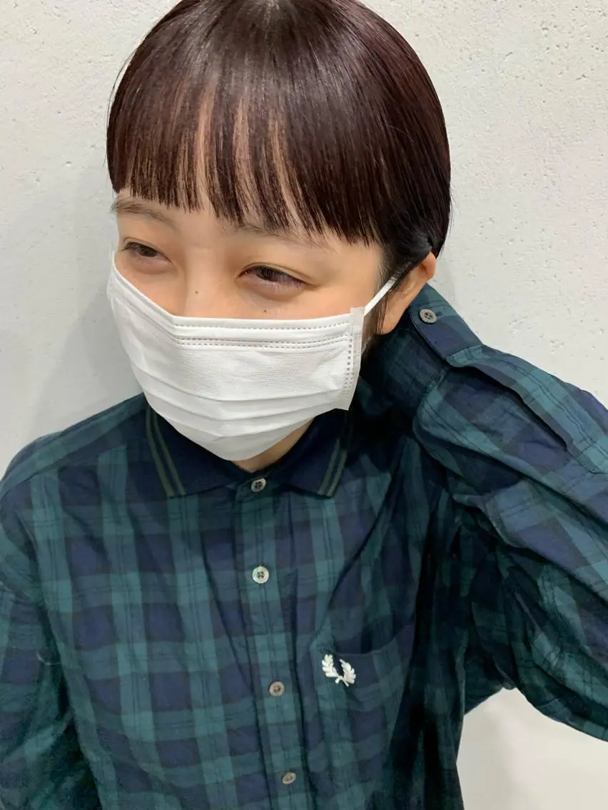 ショート カラー ボブパーマコテ巻き風 パーマNo1深江秀平のヘアスタイル