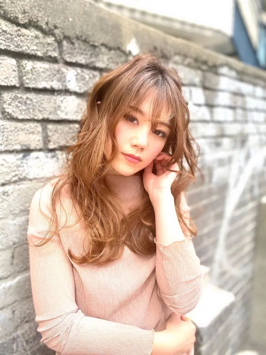 セミロング カラー パーマ カット ヘアカラー トリートメント 松尾謙佑【ハイライト LEDエクステ】のヘアスタイル
