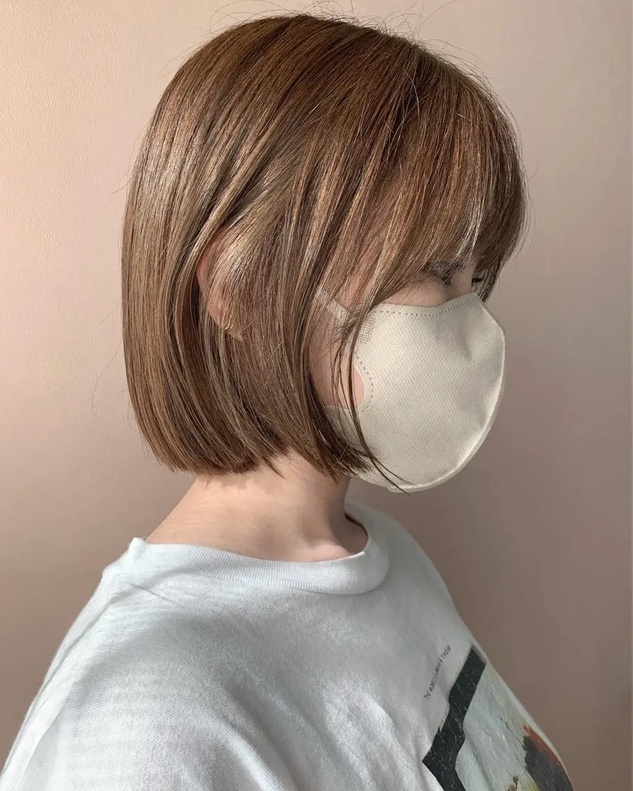 ショート カラー ベージュカラー ブリーチ ダブルカラー ブリーチなしカラー カット ヘアカラー トリートメント hubhair レイヤー/透明感のヘアスタイル