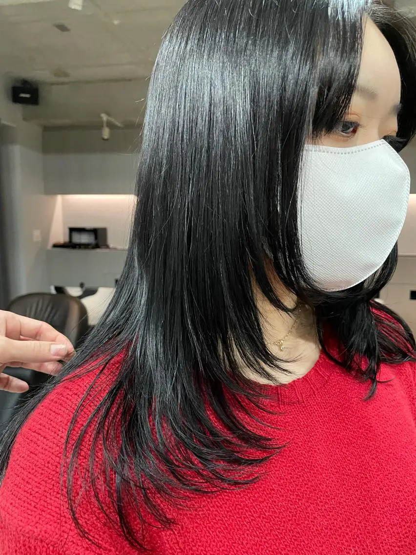 セミロング レイヤーカット 吉田一輝 外国人パーマのヘアスタイル