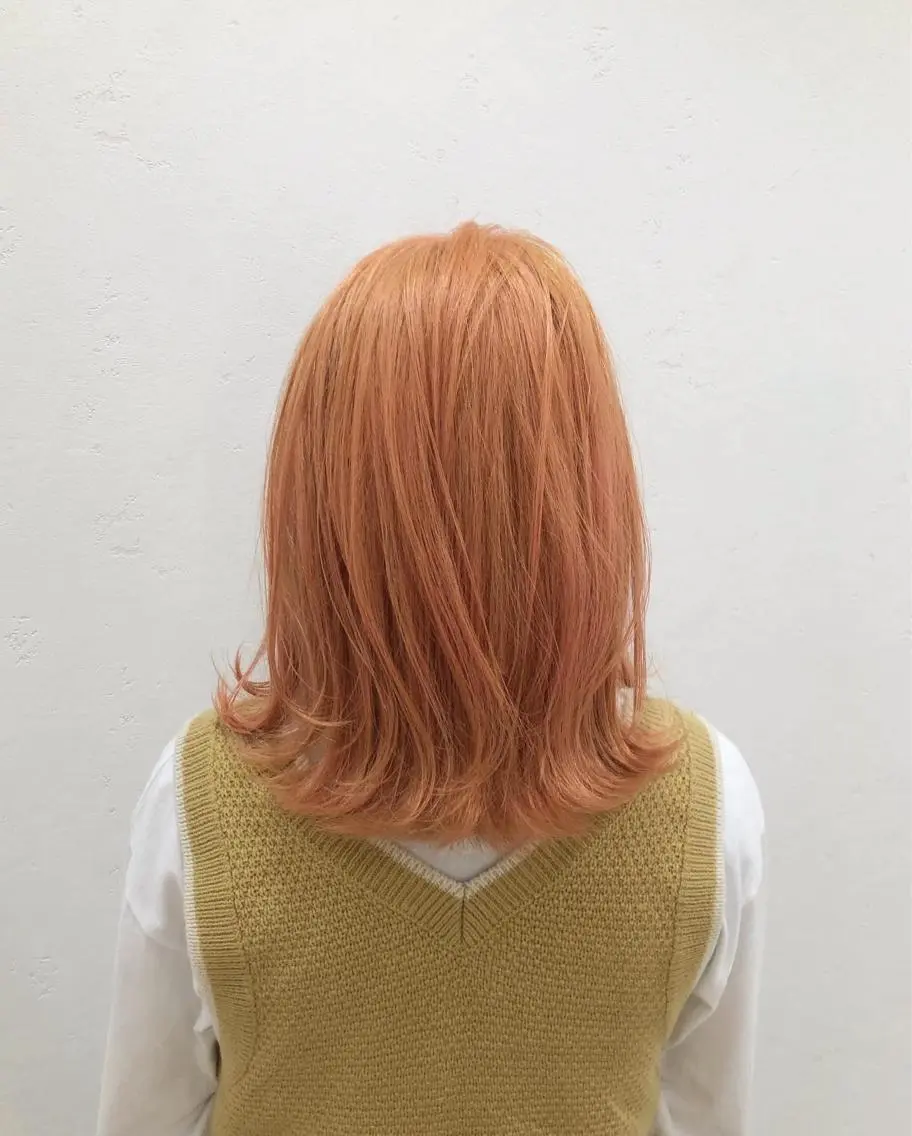 ミディアム カラー ブリーチ オレンジ ニュアンスカラー🫧 加納のヘアスタイル