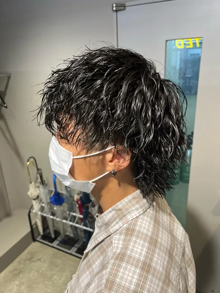 ミディアム パーマ メンズ 横浜駅メンズパーマ師 🌀岩﨑弘成🌀のヘアスタイル