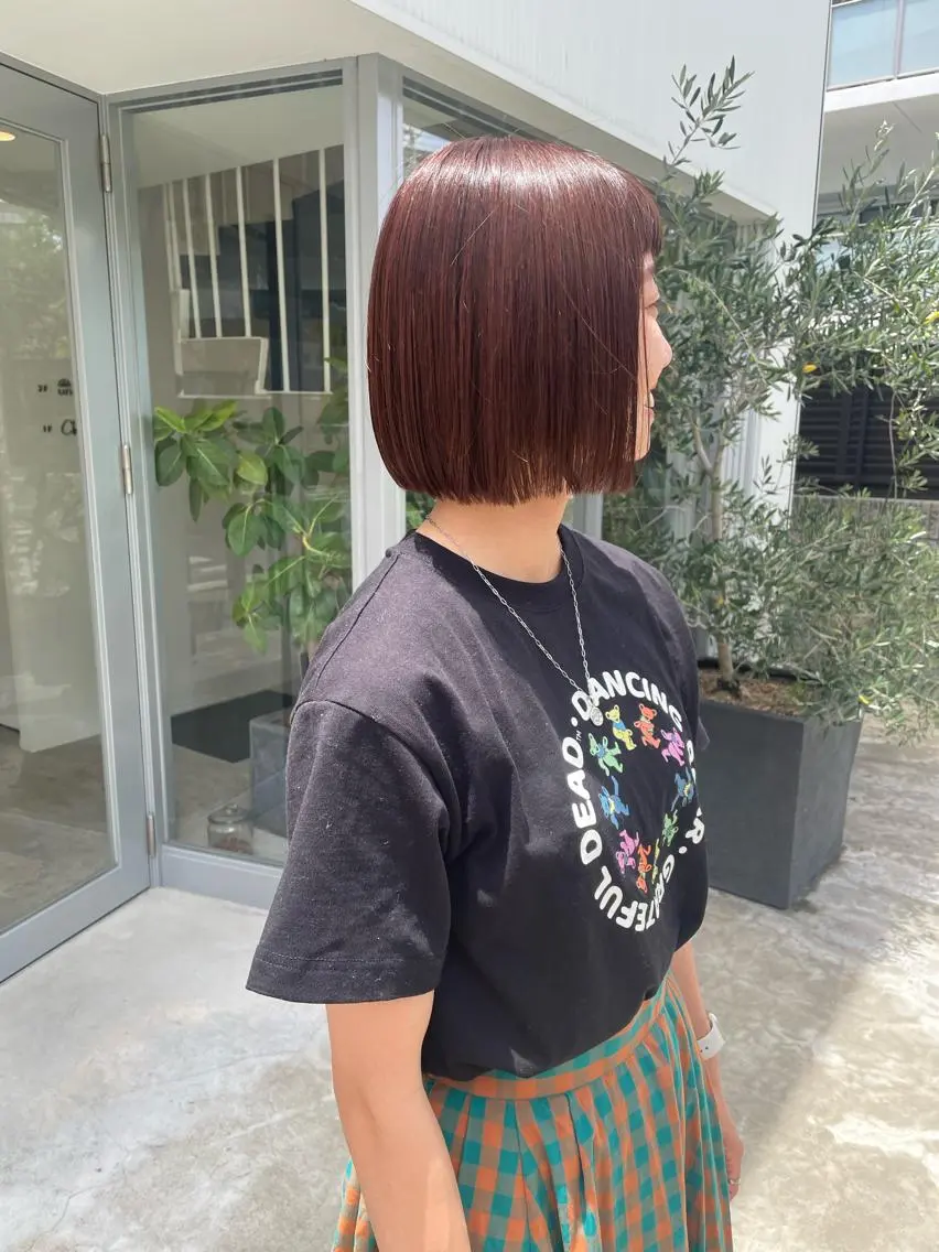 ショート カラー クニモトハルナ ボブ/柔らかカラーのヘアスタイル