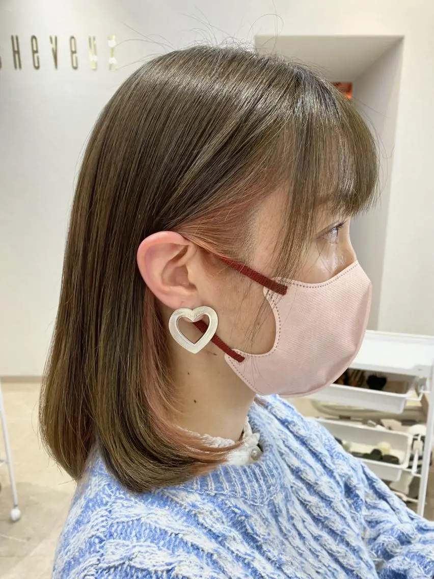 ミディアム カラー 透明感カラー 田中 有乃のヘアスタイル