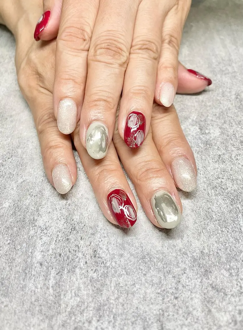 ネイル マグネットネイル ミラーネイル ニュアンスネイル ワンカラーネイル 春ネイル ハンドネイル amati_nail TAKAKOのネイルデザイン