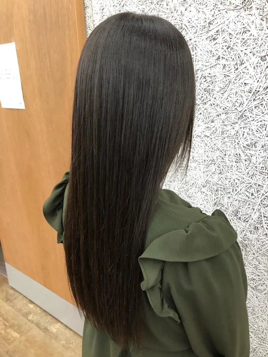 ロング カラー 縮毛矯正 カノエ 松江学園店のヘアスタイル