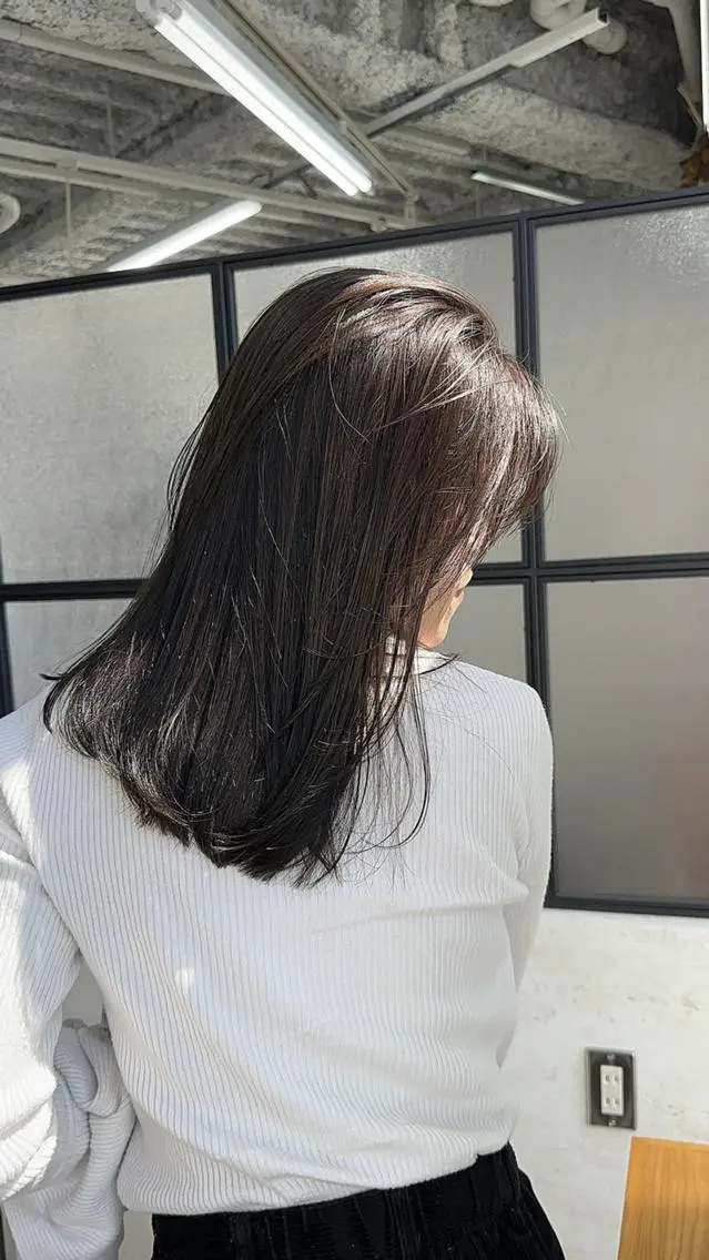 セミロング トリートメント カット ヘアカラー トリートメント 能隅あいかFLEAR 口コミ⭐️5.0⭐️のヘアスタイル