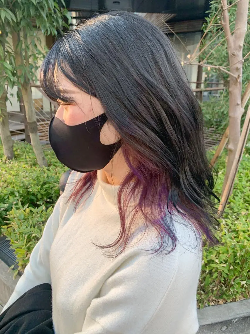 ミディアム カラー ヘアアレンジ ヘアカラー トリートメント yuka .のヘアスタイル