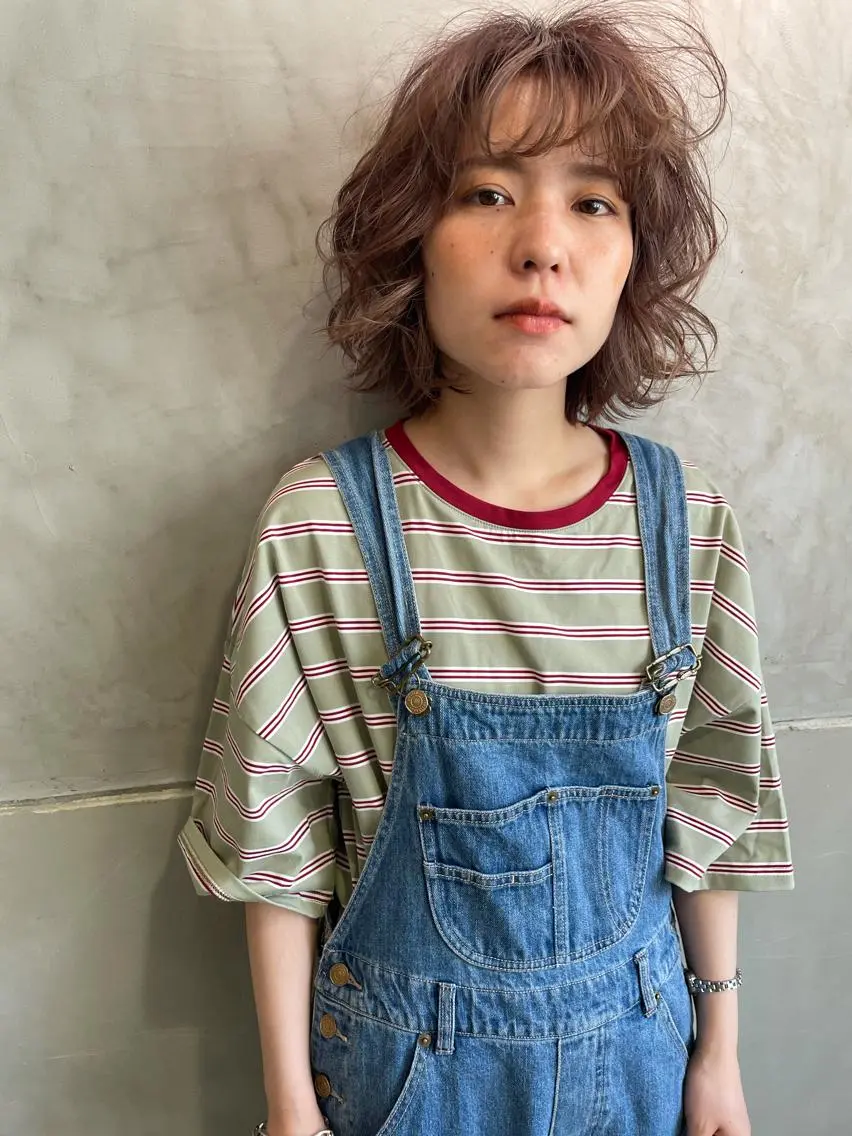 ミディアム カット ヘアカラー トリートメント ayane⭐️ボブ・ ショート・パーマのヘアスタイル