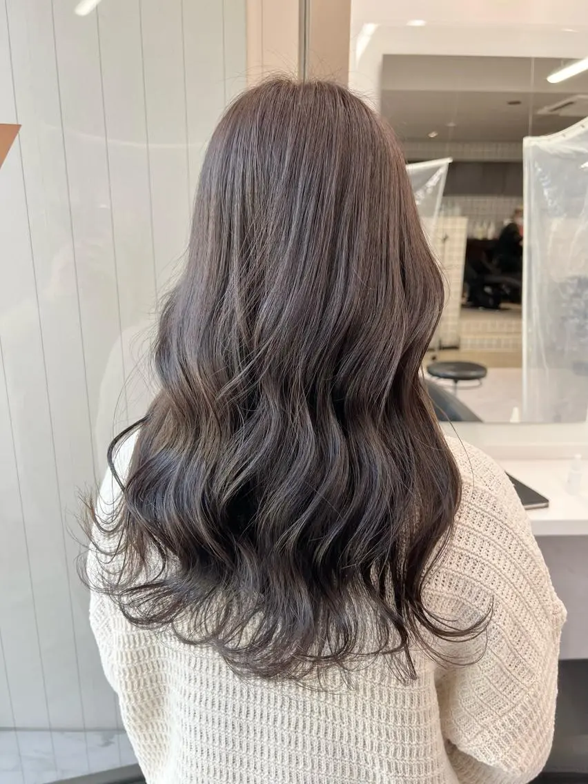 セミロング カラー パーマ ヘアアレンジ メンズ キッズ ネイル マツエク・マツパ アイブロウ 上品＆韓国風 🥀海心🥀のヘアスタイル