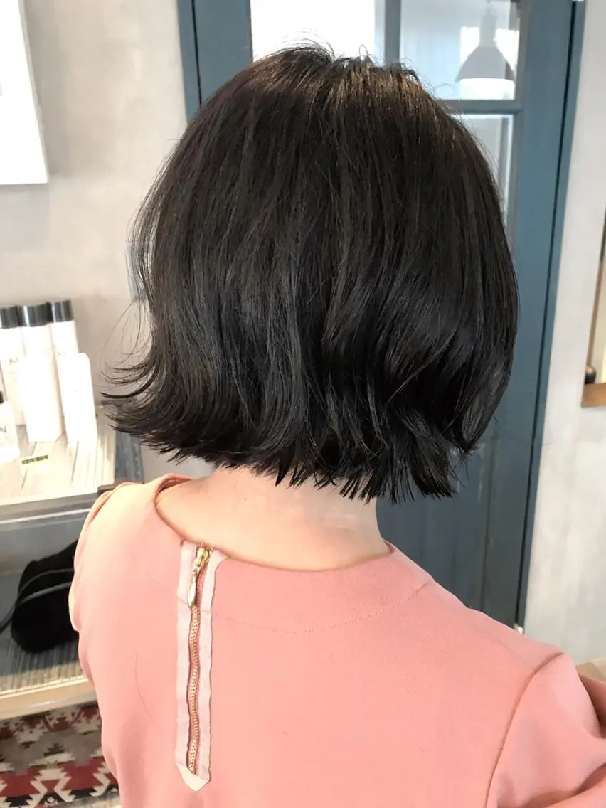 ショート カラー パーマ ブルーカラー ネイビーカラー ショートヘア カット タカサキ ケイタのヘアスタイル