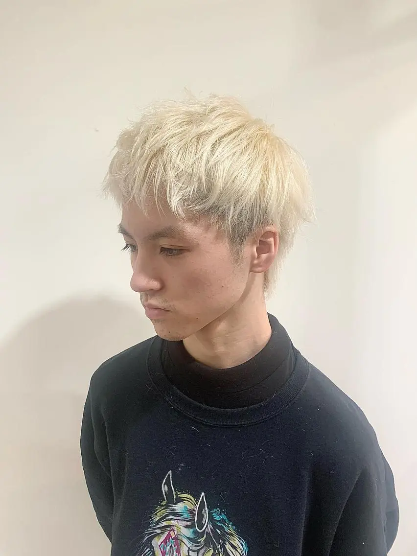 ショート カラー メンズ メンズブリーチ ブリーチ 竹内 康浩のヘアスタイル