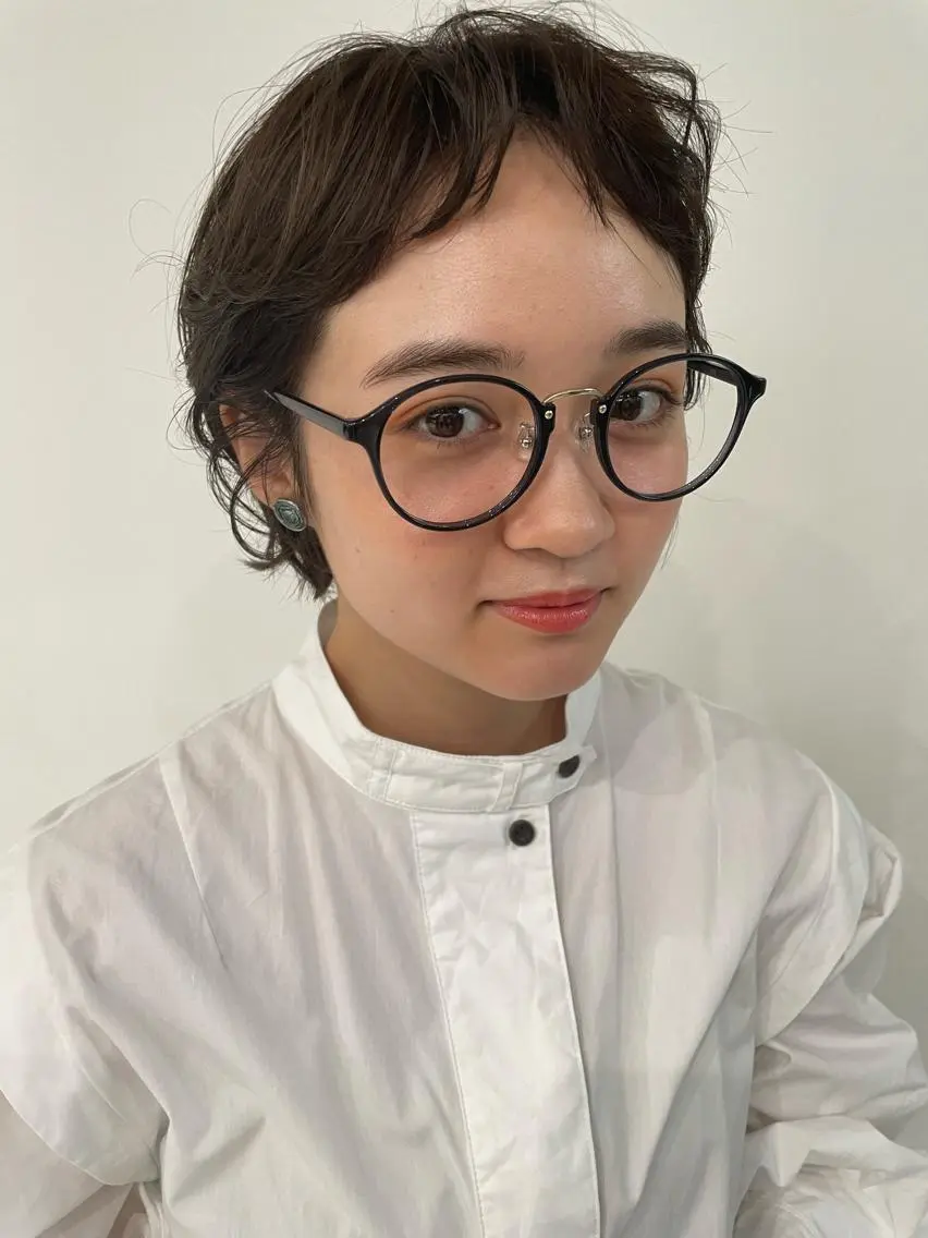 ショート パーマ ボブ ハイライト 髪質改善 韓国風ヘア レイヤーカット 🌈新田 みどり🌈のヘアスタイル