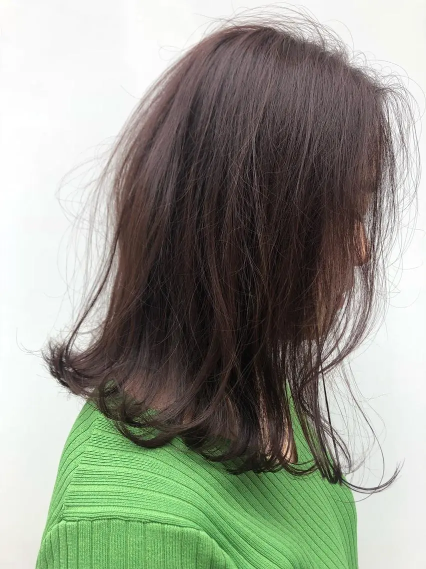 ミディアム ラベンダーベージュ カット ヘアカラー トリートメント ヘッドスパ 縮毛矯正の達人 ☆ 松本のヘアスタイル