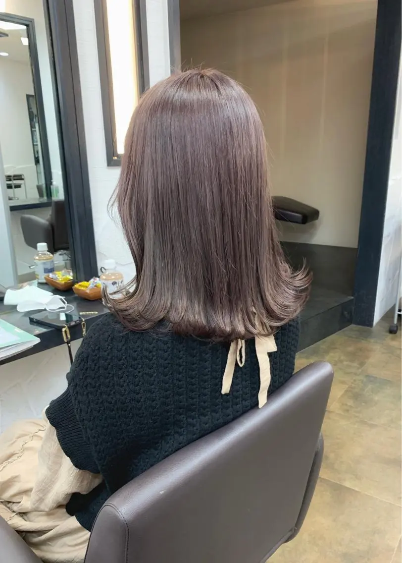 ミディアム カラー ベージュカラー ラベンダーカラー ラベンダーベージュ 矢野 晃平のヘアスタイル