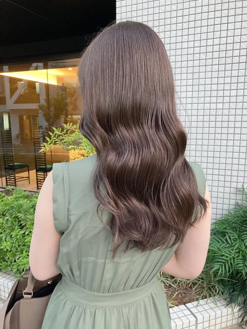 ロング カット ヘアカラー トリートメント ✨色持ちの良い艶 カラー✨蟹江真世のヘアスタイル