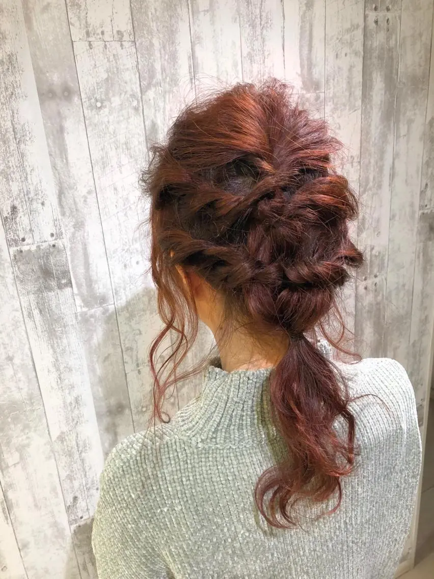 セミロング カラー ヘアアレンジ イルミナカラー Agu hair 清尾 浩昭のヘアスタイル