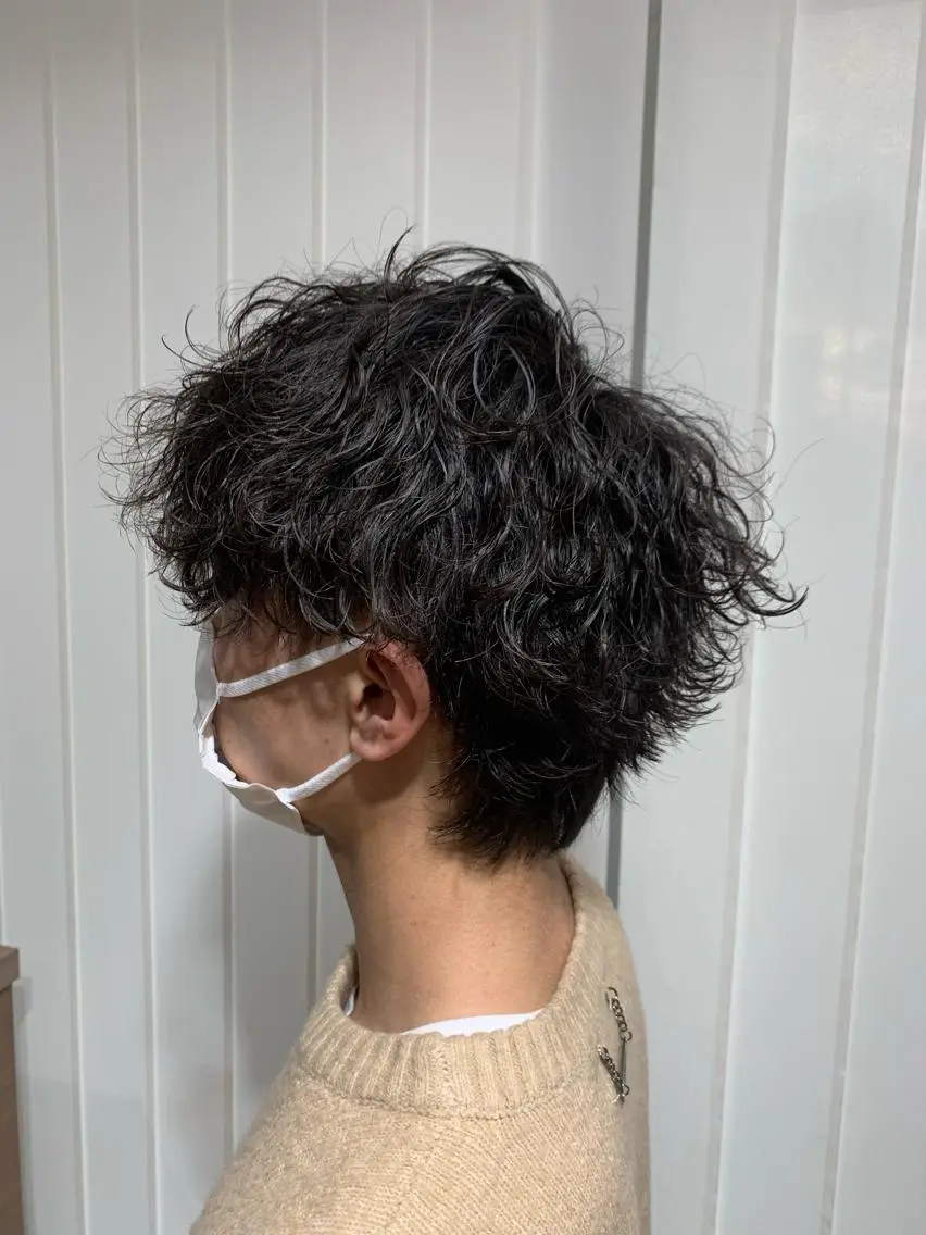 パーマ メンズ メンズパーマ 波巻きパーマ メンズウルフカット ウルフカット カット パーマ REM【阿佐ヶ谷】 MEGUのヘアスタイル