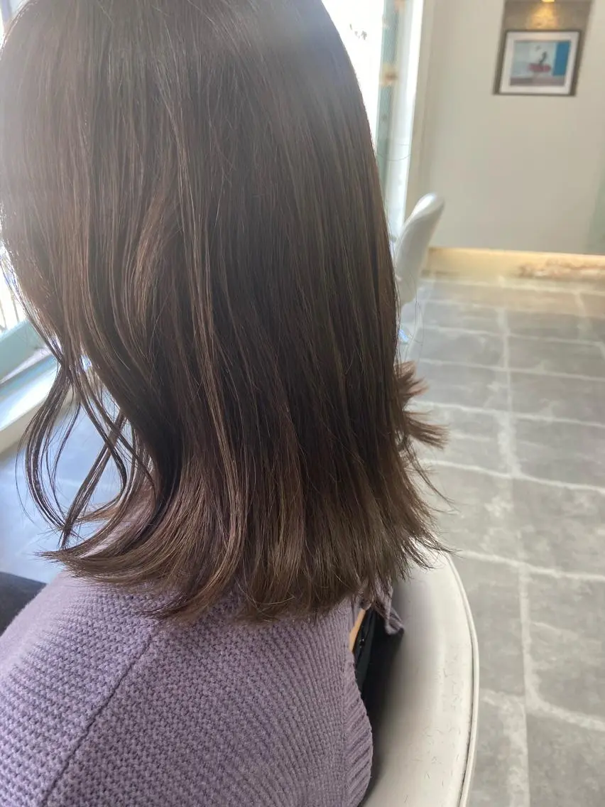 ミディアム カラー ヘアアレンジ ヘアカラー トリートメント 眠れるヘッドスパ✨ chacoのヘアスタイル