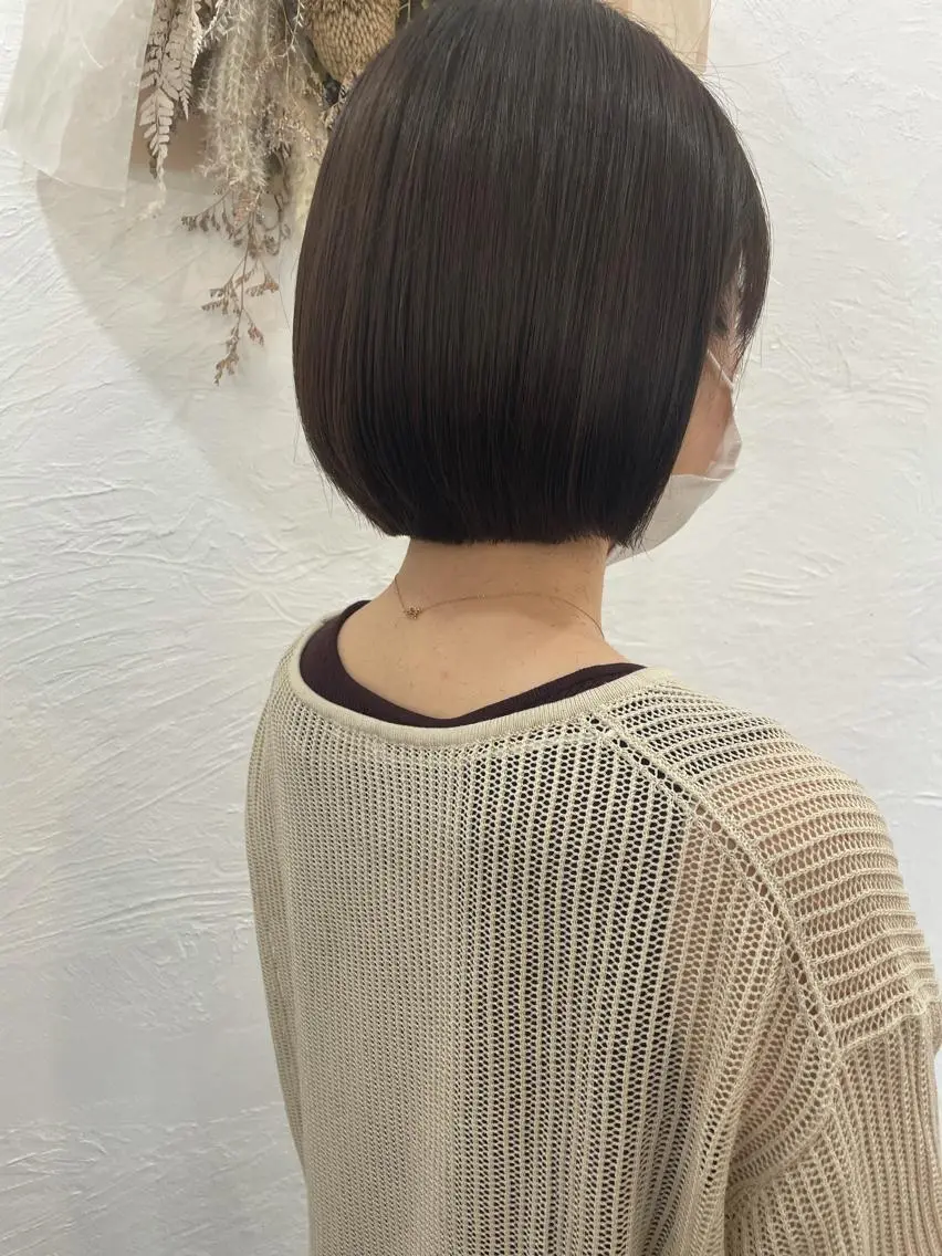 ショート カラー ブラウンカラー ボブ 河野 満月のヘアスタイル