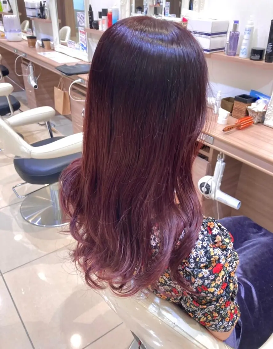ロング カラー ダブルカラー グラデーションカラー ピンクカラー バイオレットカラー 似合わせカラーリスト 佐竹　舞🌼のヘアスタイル