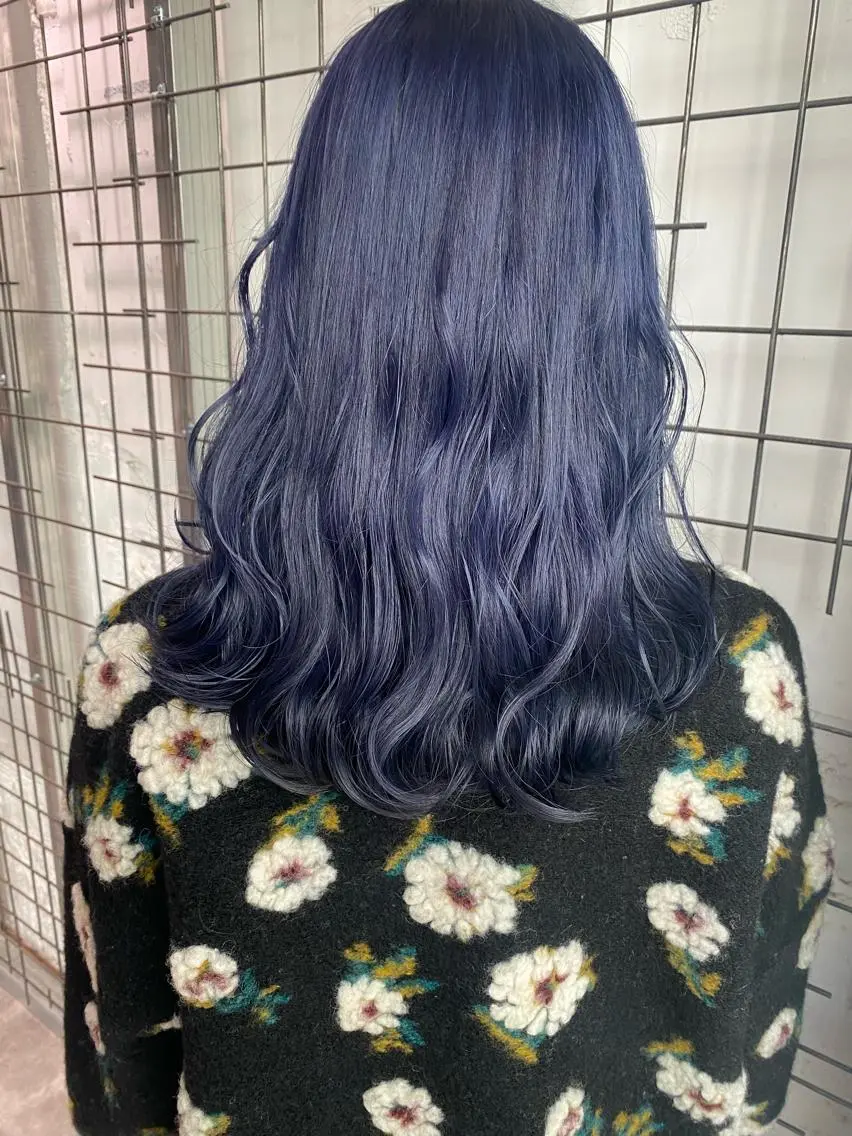 カラー ブルーカラー ブルーラベンダー ラベンダーカラー カット ヘアカラー AYANE 韓国ヘア /レイヤーカットのヘアスタイル