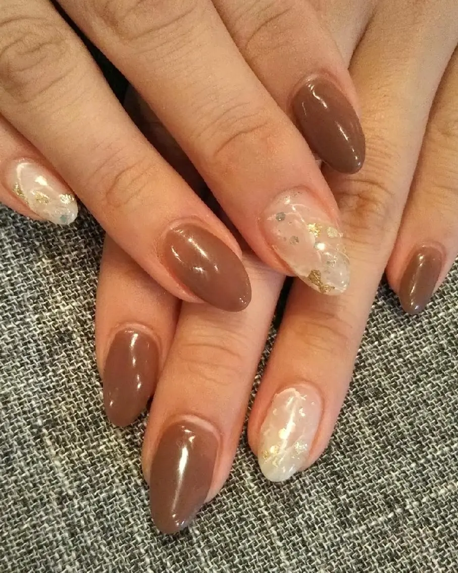 ネイル ブラウン ハンドネイル private salon mieのネイルデザイン