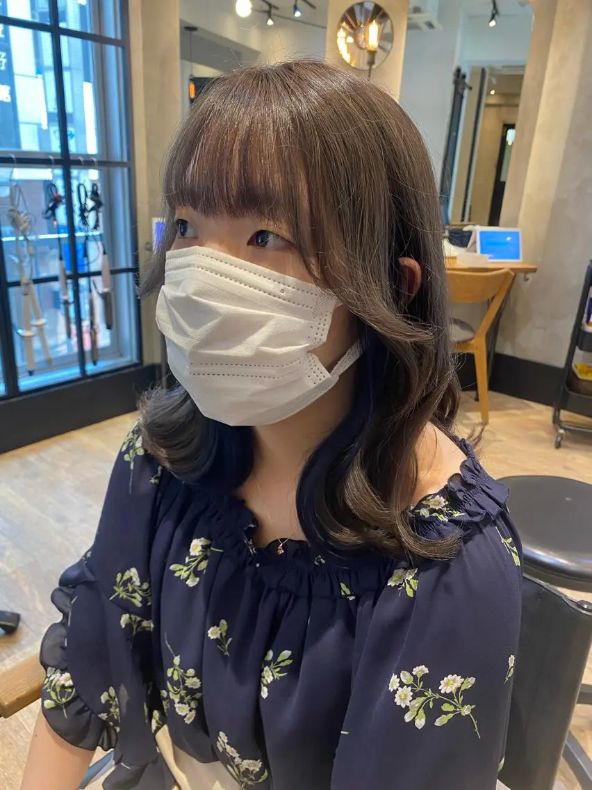 セミロング カット ヘアカラー トリートメント 新宿/顔周りカット +レイヤー=しずく♩のヘアスタイル