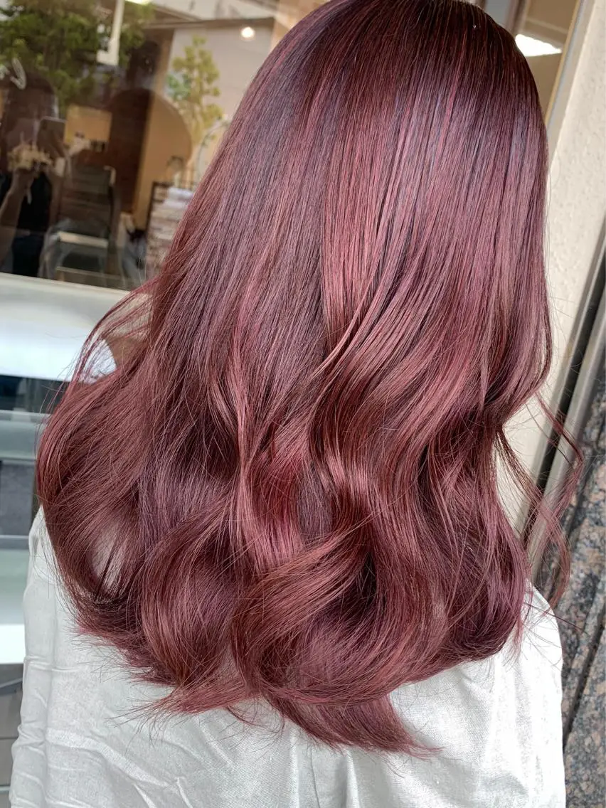 セミロング ヘアカラー レイヤー/艶髪カラー 森本くるみのヘアスタイル