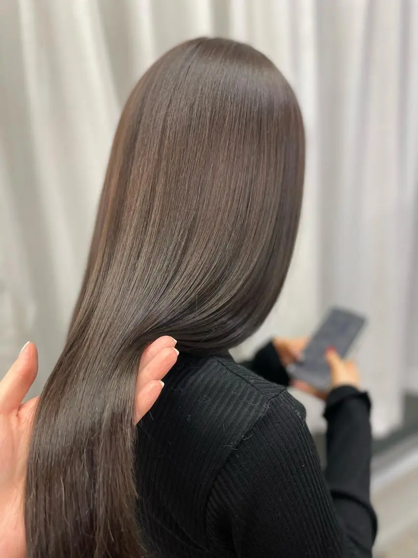 ロング カラー ヘアカラー トリートメント 韓国ヘア🤍髪質改善 🇰🇷AKANEのヘアスタイル