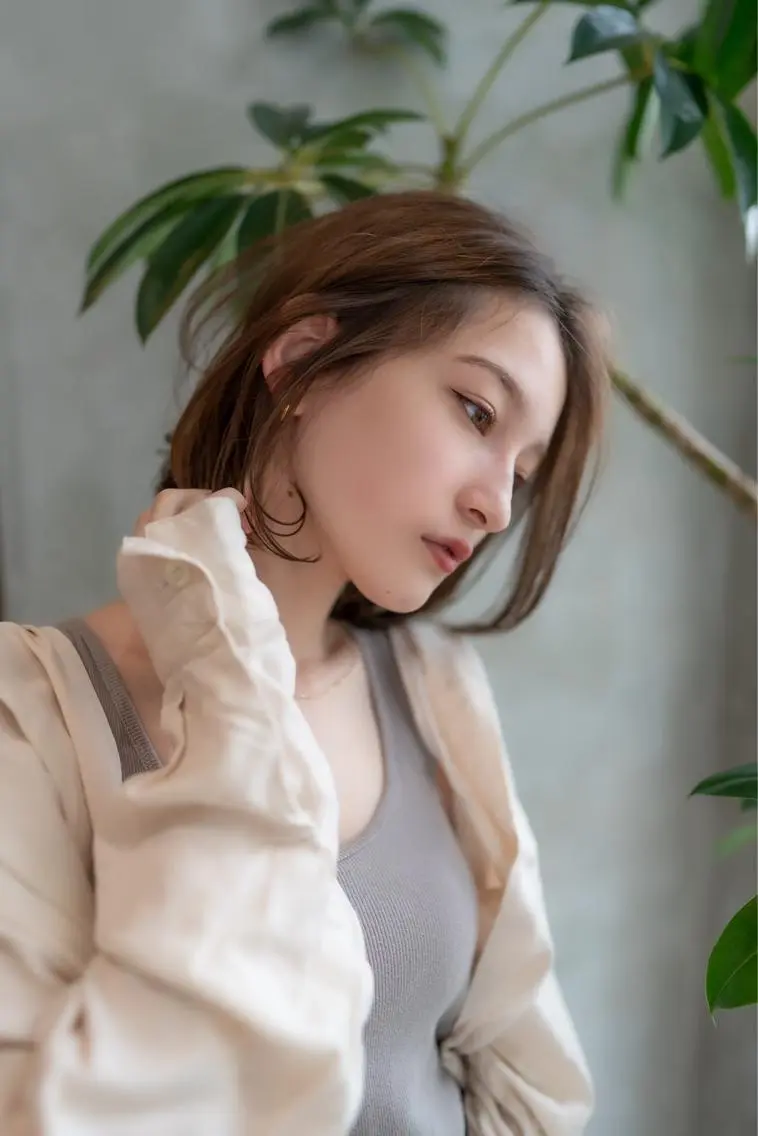 ショート カット ヘアカラー トリートメント 新宿/顔周りカット +レイヤー＝しずく♩のヘアスタイル