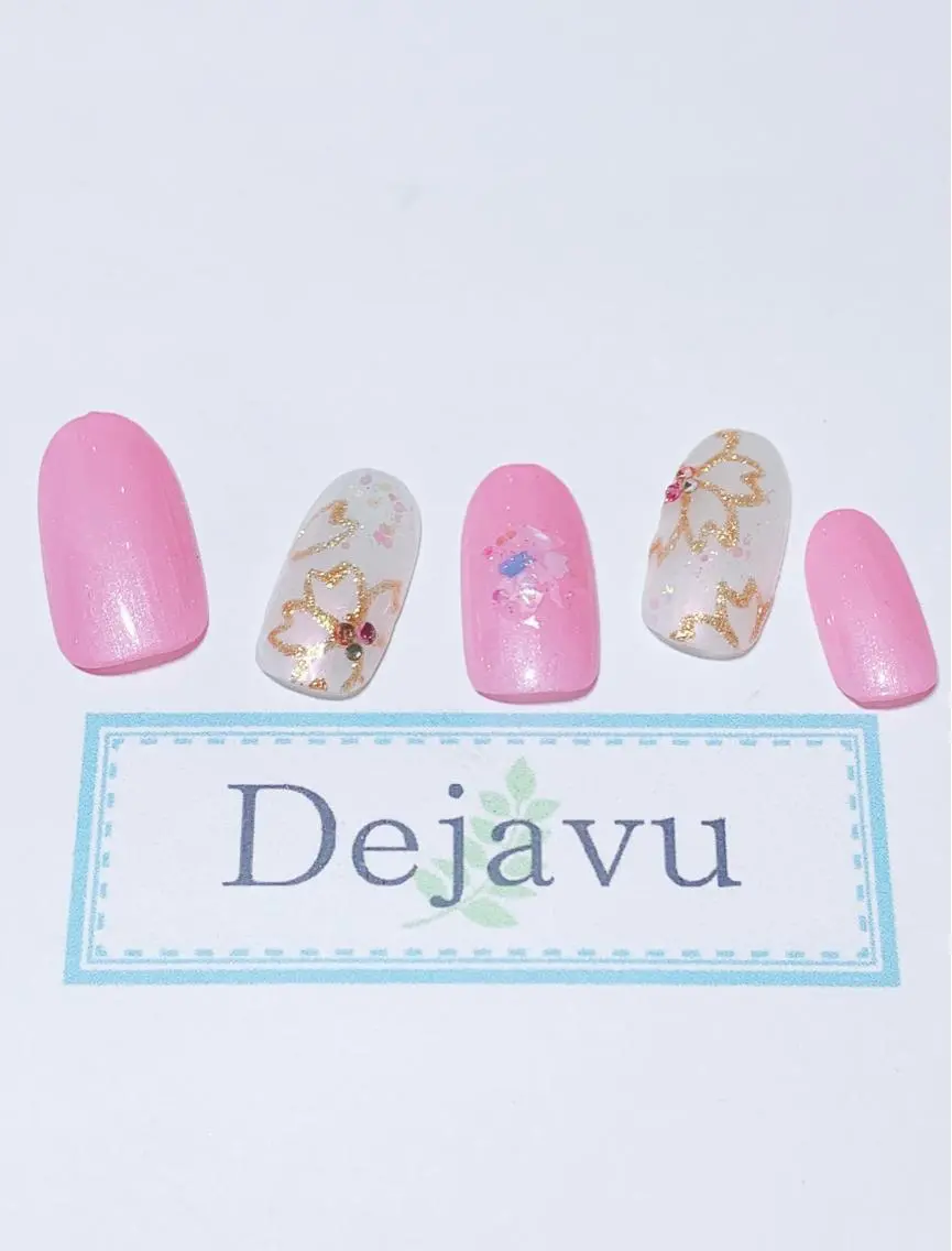 ネイル アートネイル 桜ネイル ハンドネイル Nail salon Dejavu 🌿のネイルデザイン