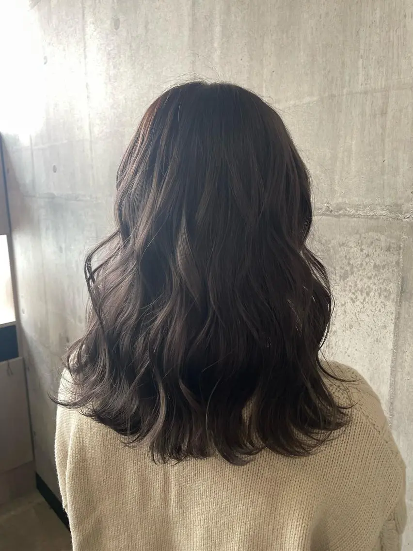 ミディアム カラー グレージュ Hair Labo ASH  あみん♡のヘアスタイル